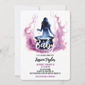 赤ちゃんができている 魔女の鍋 ピンクのベイビーシャワー 招待状 (正面)