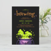 赤ちゃんができている 魔女の鍋 ベイビーシャワー 招待状 (スタンド正面)