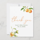 赤ちゃんがもうすぐ生まれるよ！ベビーシャワーのためのフラットカード サンキューカード (正面)