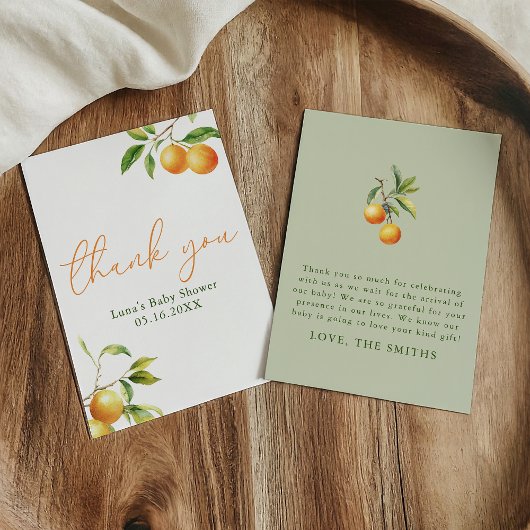 赤ちゃんがもうすぐ生まれるよ！ベビーシャワーのためのフラットカード サンキューカード