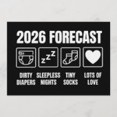 赤ちゃんがもうすぐ2026年予測 ベビーシャワー面白い 招待状 (正面)