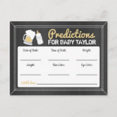 赤ちゃんがもうすぐ! ベイビーシャワーの予想(プレゼント) 黒 インビテーションポストカード (正面)