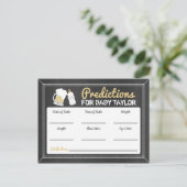 赤ちゃんがもうすぐ！ ベイビーシャワーの予測 黒 インビテーションポストカード (スタンド正面)