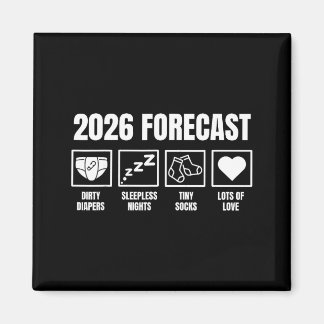 赤ちゃんがもうすぐ！2026年出産予定のお知らせ マグネット