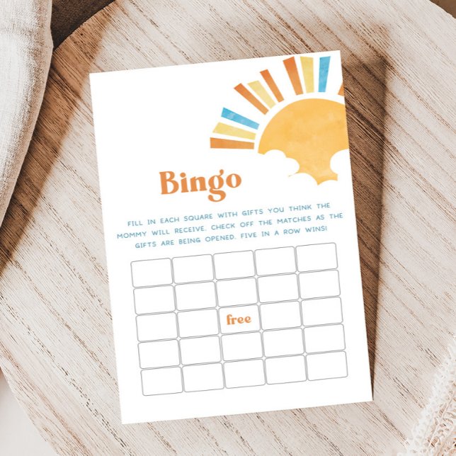 赤ちゃんがやってくるベビーシャワービンゴゲーム (Here Comes the Sun Baby Shower Game)