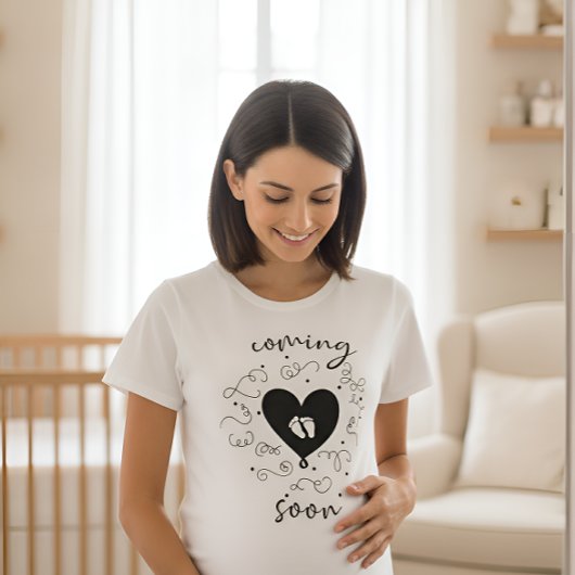 赤ちゃんがやってくる!かわいい妊婦さん Tシャツ