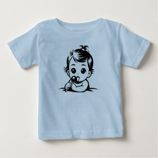赤ちゃんがキャンディをなめる ベビーTシャツ