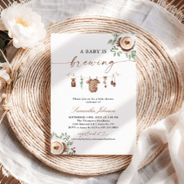 赤ちゃんがコーヒーをブレンドする ベイビーシャワー 招待状