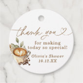 「赤ちゃんがコーヒーをブレンド中」感謝の気持ちを表すラベル, コーヒー フェイバータグ (正面)