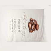 赤ちゃんがコーヒーをブレンド ベイビーシャワー ウェルカムサイン タペストリー (正面(横))