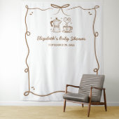 赤ちゃんがコーヒーをブレンド ベイビーシャワー タペストリー (インサイチュ)