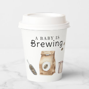 赤ちゃんがコーヒーを入れています コーヒーカップ ベビーシャワー 紙コップ