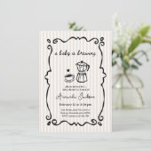 赤ちゃんがコーヒーを淹れているよ ベビーシャワー 招待状 (スタンド正面)