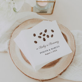 赤ちゃんがコーヒーを淹れている！ベビーシャワーまたはウェディング スタンダードカクテルナプキン