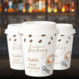 赤ちゃんがコーヒーを淹れてくれる ベビーシャワー 紙コップ