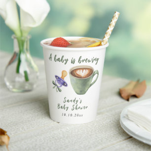 赤ちゃんがコーヒーを淹れるパシフィエールボウベビーシャワー 紙コップ