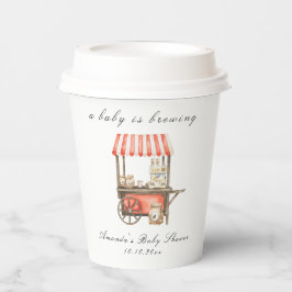 赤ちゃんがコーヒーを淹れる カート ベビーシャワー 紙コップ