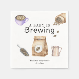 赤ちゃんがコーヒーを淹れる コーヒーカップ ベビーシャワー スタンダードカクテルナプキン