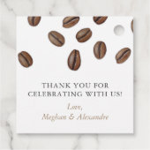 赤ちゃんがコーヒー豆をブレンド カップルシャワー フェイバータグ (裏面)