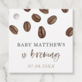 赤ちゃんがコーヒー豆をブレンド カップルシャワー フェイバータグ (正面)