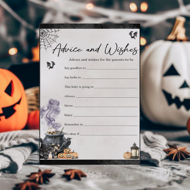 赤ちゃんが出来上がる魔法使いのアドバイスとお祝いのゲーム (A Baby is Brewing Halloween Baby Shower Advice and Wishes Game)