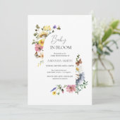 赤ちゃんが咲かせた野原のワイルドフラワーのシャワー 招待状 (スタンド正面)