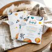 赤ちゃんが宇宙からやってくる!宇宙をテーマにしたベビーシャワー 招待状