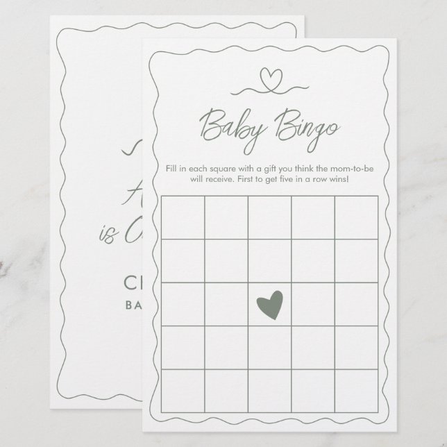 赤ちゃんが来るよベビーシャワービンゴゲーム (正面/裏面)