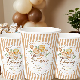 赤ちゃんが淹れるコーヒーラテ ベビーシャワー 紙コップ