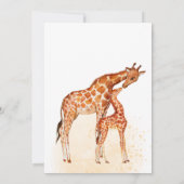 赤ちゃんが生まれますよ！赤ちゃんキリンとママのお祝い 招待状 (裏面)