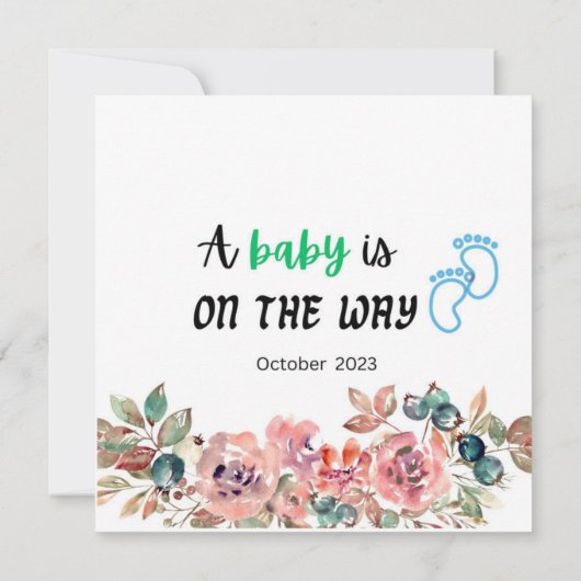 赤ちゃんが生まれます 出産報告カード 招待状 (裏面)