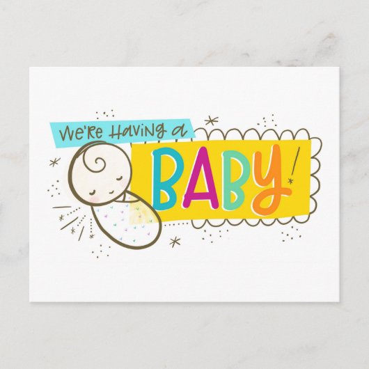 赤ちゃんが生まれます 案内ポストカード (正面)