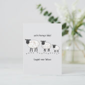 赤ちゃんが生まれるおめでとう - 羊さんおめでとう 妊娠おめでとう ポストカード (スタンド正面)