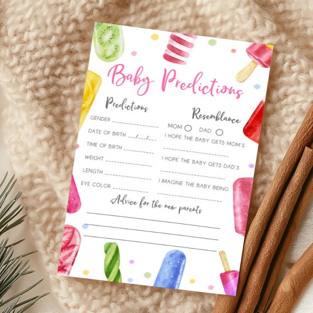 赤ちゃんが生まれるよ お祝いメッセージ カード ゲーム (Popsicle Baby Shower Baby Predictions Game)