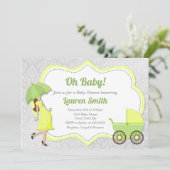 赤ちゃんが生まれるよ ベビーシャワーのお知らせ 男女問わず 招待状 (スタンド正面)