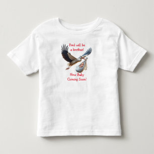 赤ちゃんが生まれるよ！兄や妹の楽しいお知らせ  トドラーTシャツ