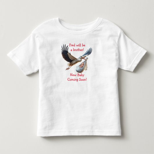 赤ちゃんが生まれるよ!兄や妹の楽しいお知らせ トドラーTシャツ (正面)