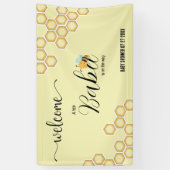 赤ちゃんが生まれるよ！ 日にち ベビーシャワーへようこそ 横断幕 (縦)