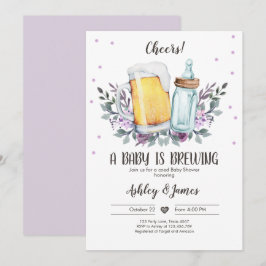 赤ちゃんが生まれる！グリーンチェアーズ男女共同ベビーシャワー 招待状