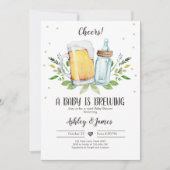 赤ちゃんが生まれる！グリーンチェアーズ男女共同ベビーシャワー 招待状 (正面)