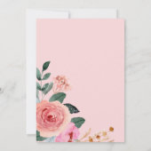 赤ちゃんが生まれる ブラッシュ フラワー ベイビー シャワー ティーパーティ 招待状 (裏面)