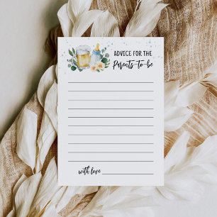 赤ちゃんが産まれる！両親へのアドバイスカード 招待状