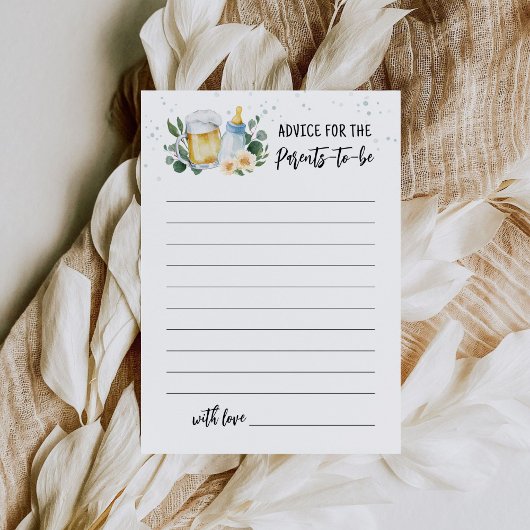 赤ちゃんが産まれる！両親へのアドバイスカード 招待状