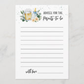 赤ちゃんが産まれる！両親へのアドバイスカード 招待状 (正面)