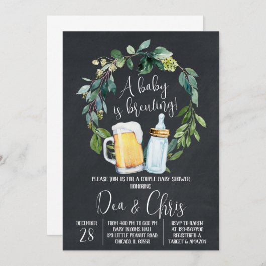 赤ちゃんが育まれています 赤ちゃんのお披露目会招待状 招待状 (正面/裏面)