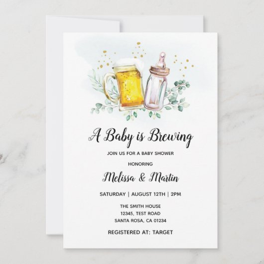 赤ちゃんが育まれる ベビーシャワーの招待状カード 招待状 (正面)