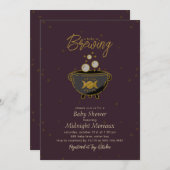 赤ちゃんが誕生予定！ハロウィンのベイビーシャワーのお知らせ 招待状 (正面/裏面)