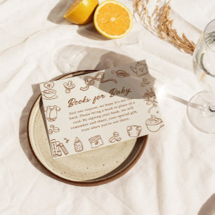 赤ちゃんが誕生予定！ベイビーシャワーのためのブックカード エンクロージャーカード