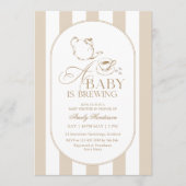 赤ちゃんが誕生予定 手描きのベビーシャワー 招待状 (正面)