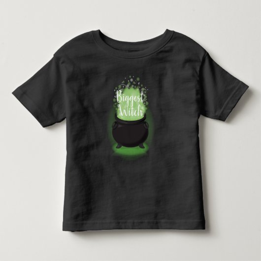 赤ちゃんが醸造中 魔女シャワー ハロウィン 大鍋 トドラーTシャツ (正面)